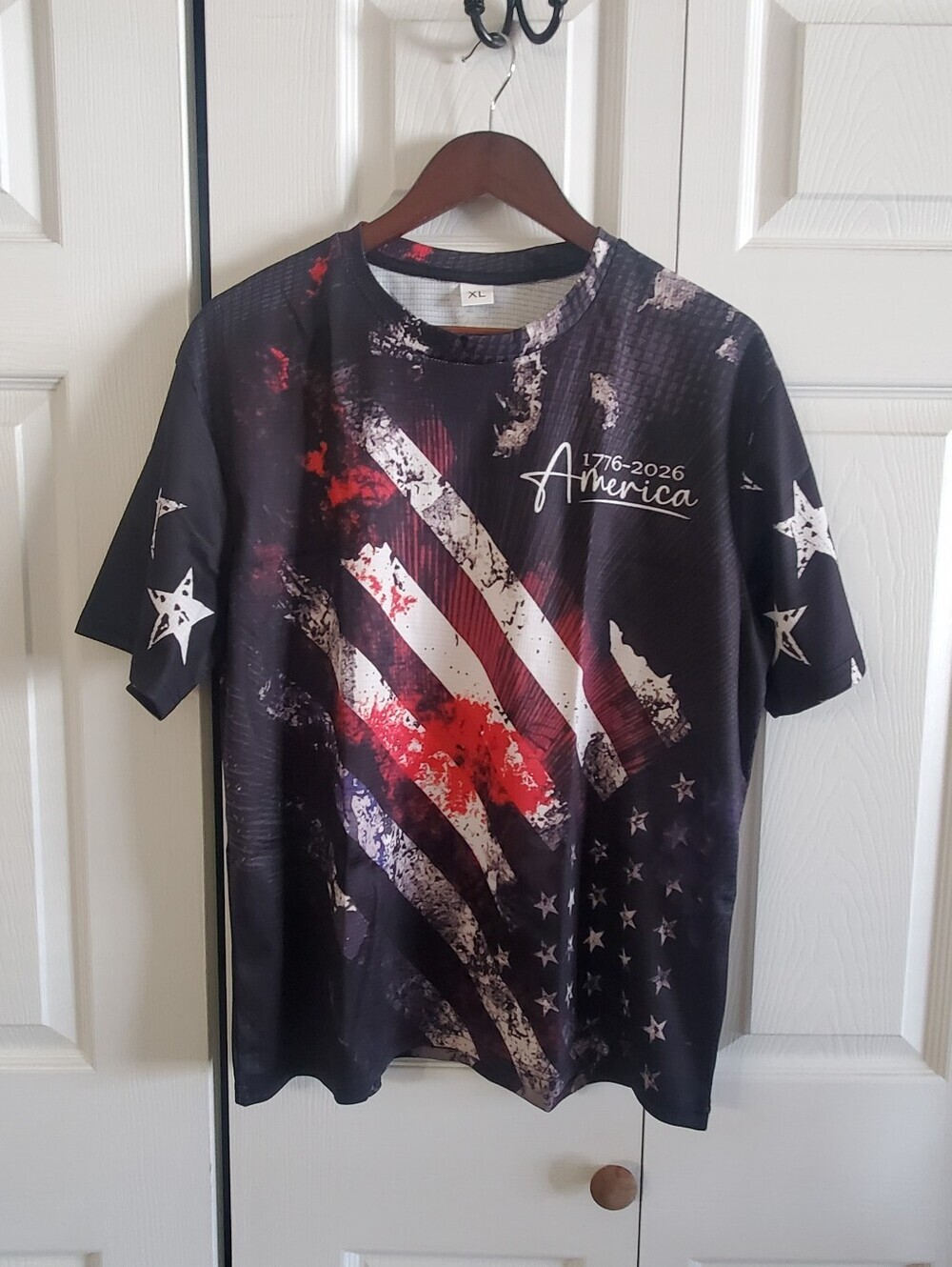 Mens Short Sleeve Xl New In Bag1776-2026.  250th Flag